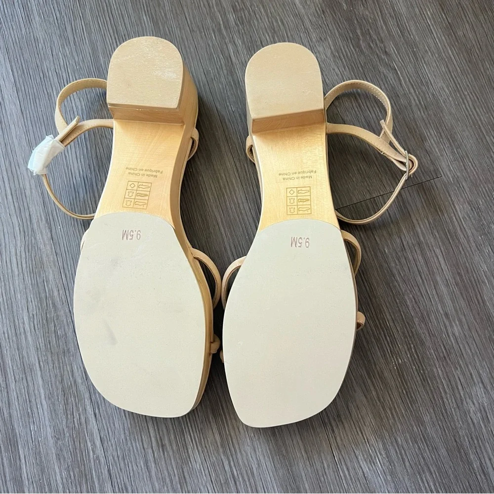 NEW Jeffrey Campbell x Anthropologie Tan Lorelai Block Heel Women's 9.5 Shoe